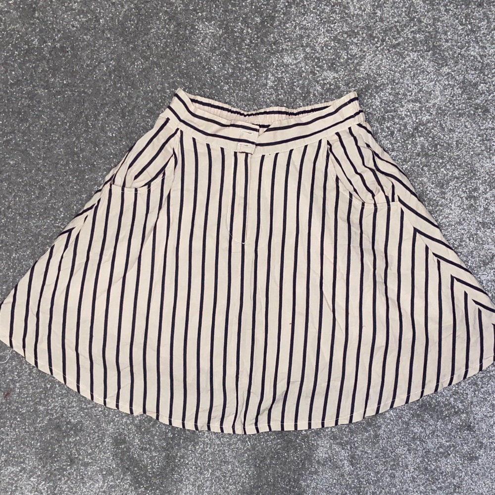 Striped Black and White Medium Women's Skirt